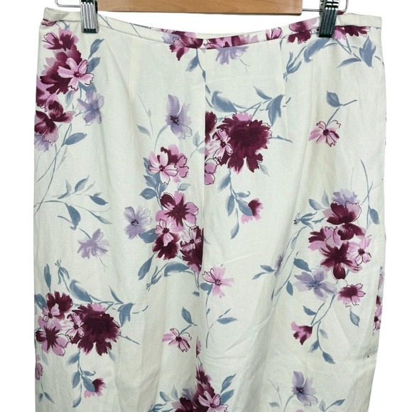 NWT Vintage Pendleton Floral Silk Linen Blend Lined High-Rise Pants Retro Office - Picture 2 of 10